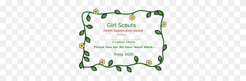 300x219 Girl Scout Cookie Mom Certificate Clip Art - Girl Scout Cookie Clip Art