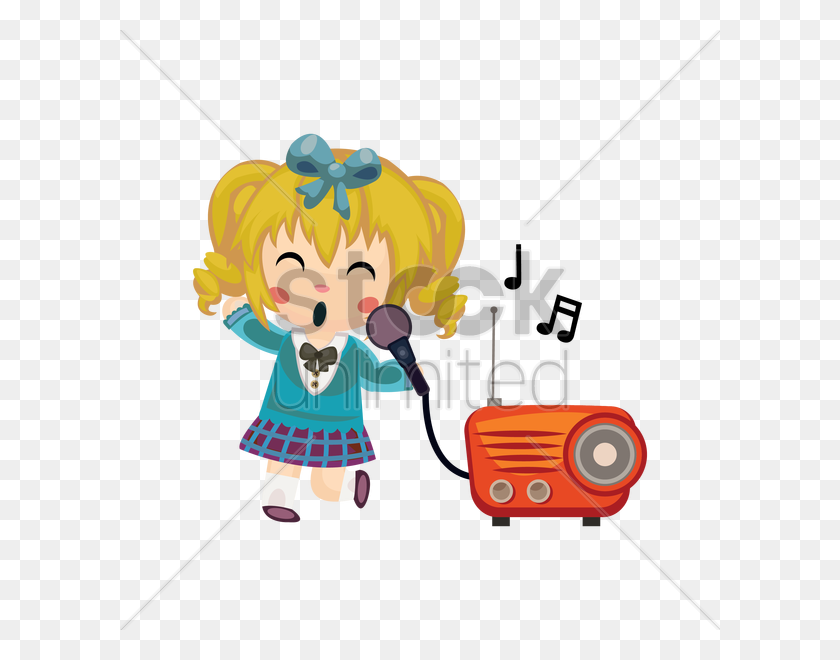 600x600 Girl Singing A Song Vector Image - Girl Singing Clip Art