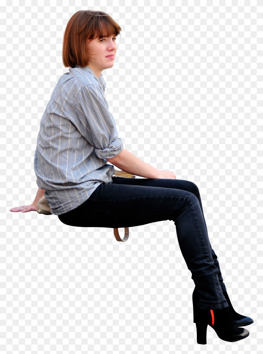 1976x2712 Girl Sitting Down, Viewed From Side On Entourage - Sitting Person PNG