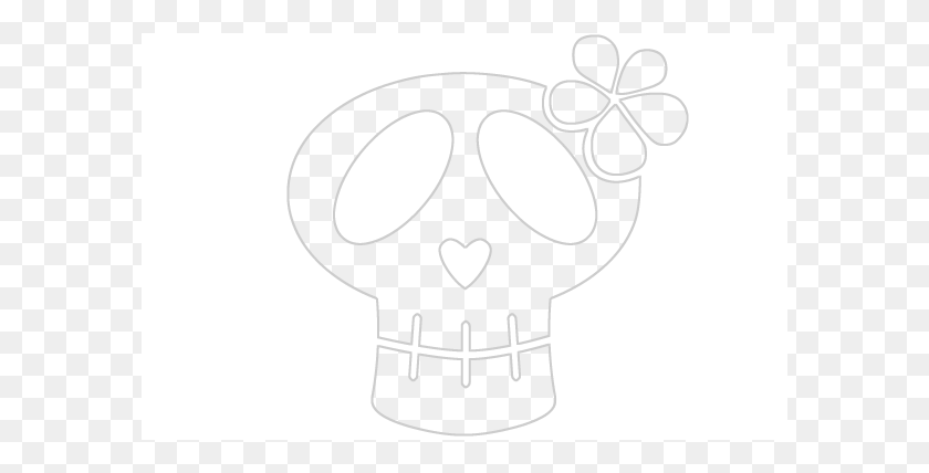 584x368 Girl Skull Decals - Scantron Clipart