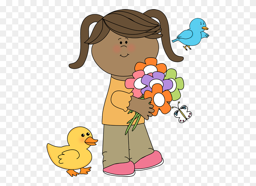 534x550 Girl Spring Clipart, Explore Pictures - Cute Duck Clip Art