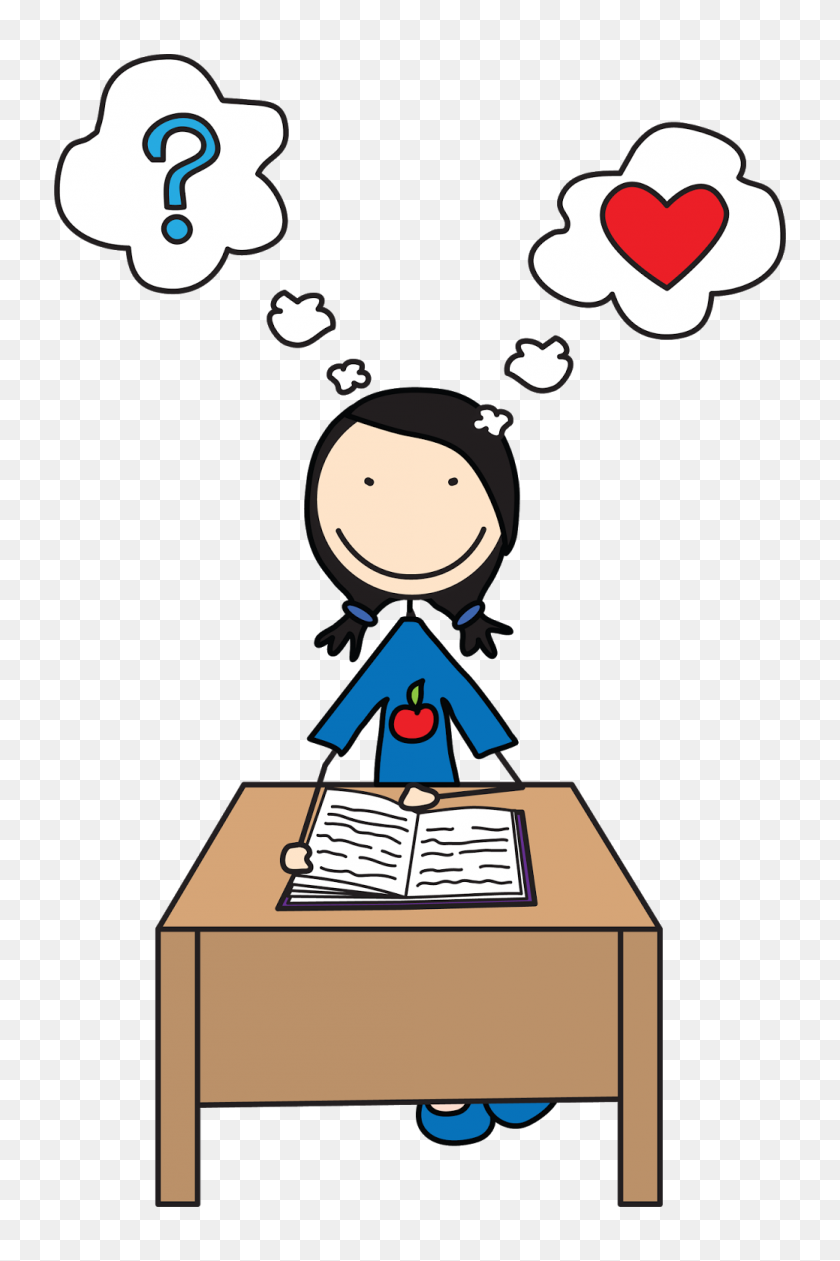 1039x1600 Girl Student Thinking Clipart Free Images - Praise Clipart