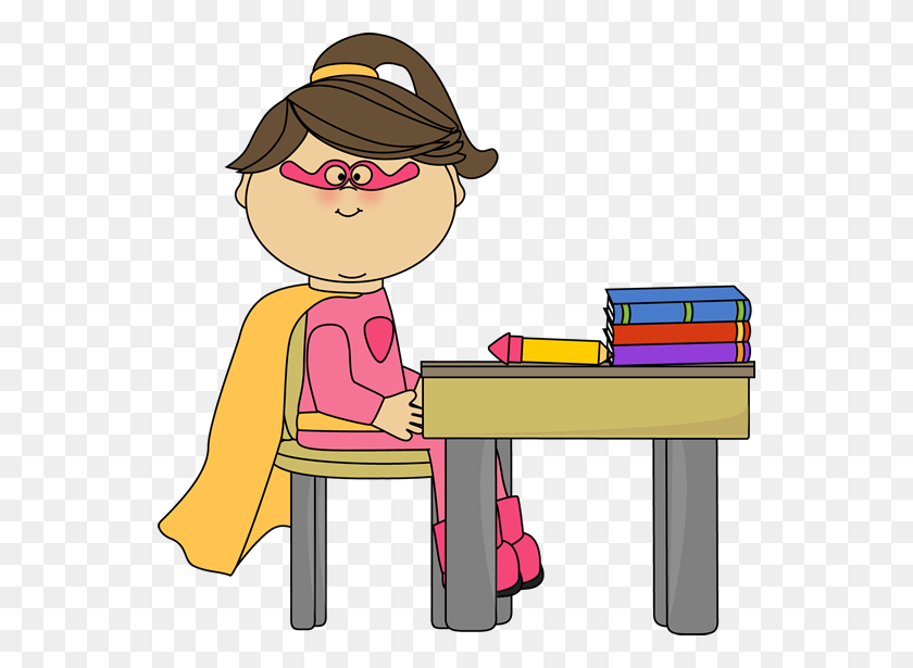 550x555 Girl Superhero - Help Desk Clipart