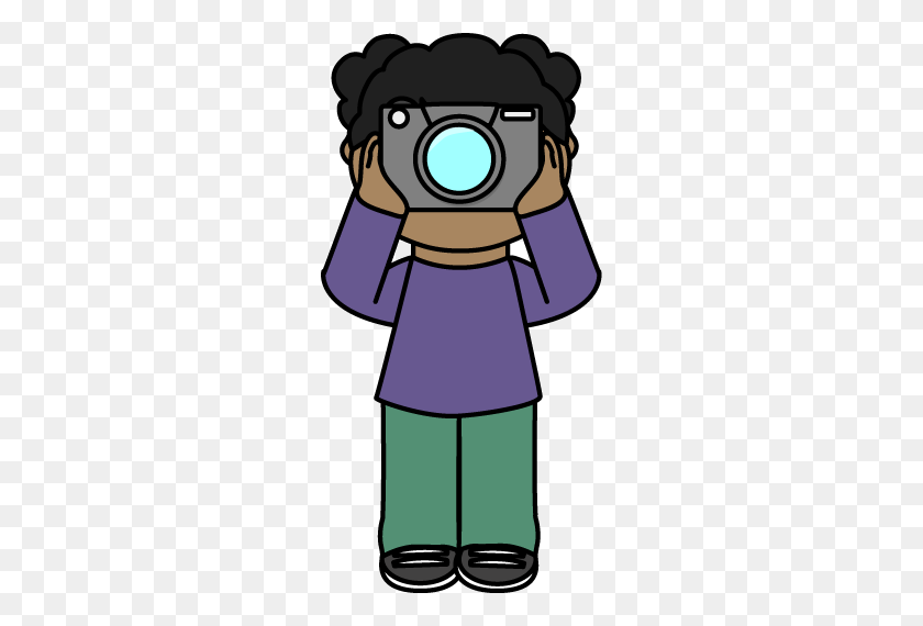 256x510 Girl Taking A Picture Clip Art - Career Day Clipart