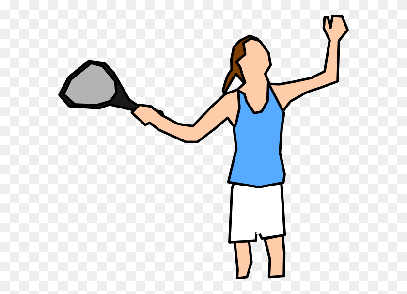 600x547 Girl Tennis Player Clip Art - Shoulder Clipart