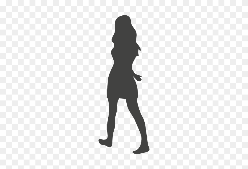 512x512 Girl Walking Barefoot Silhouette - Girl Walking PNG
