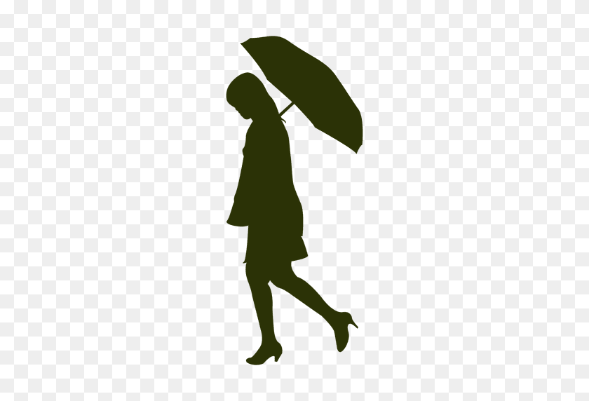 512x512 Girl Walking Holding Umbrella - Girl Walking PNG