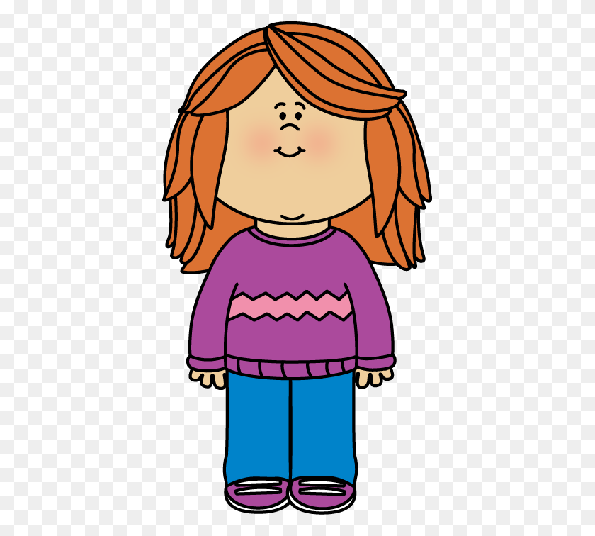 381x696 Girl Wearing A Sweater Clip Art - Shy Person Clipart