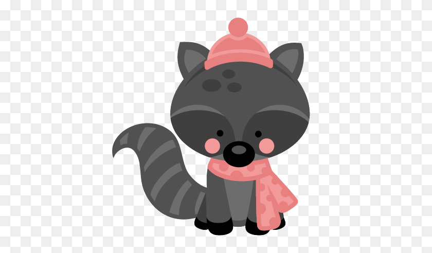 432x432 Girl Winter Raccoon Scrapbook Cute Clipart - Roly Poly Clipart