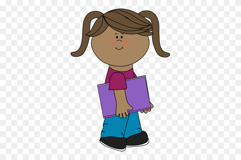 347x500 Girl With A School Book From Mycutegraphics School Kids Clip Art - Robin Hood Clipart