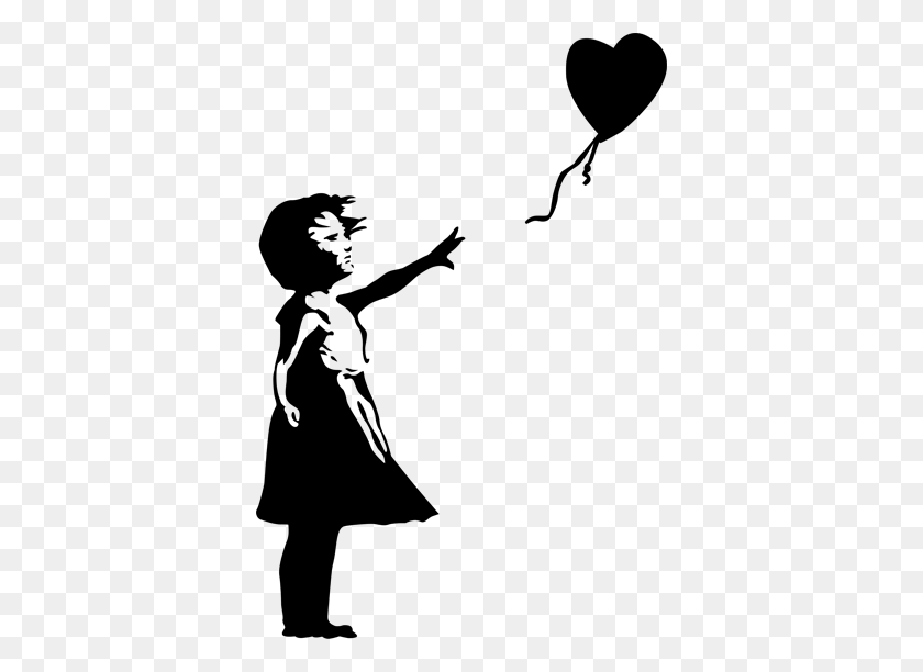 374x552 Girl With Balloon Banksy Silhouette Decal - Banksy PNG