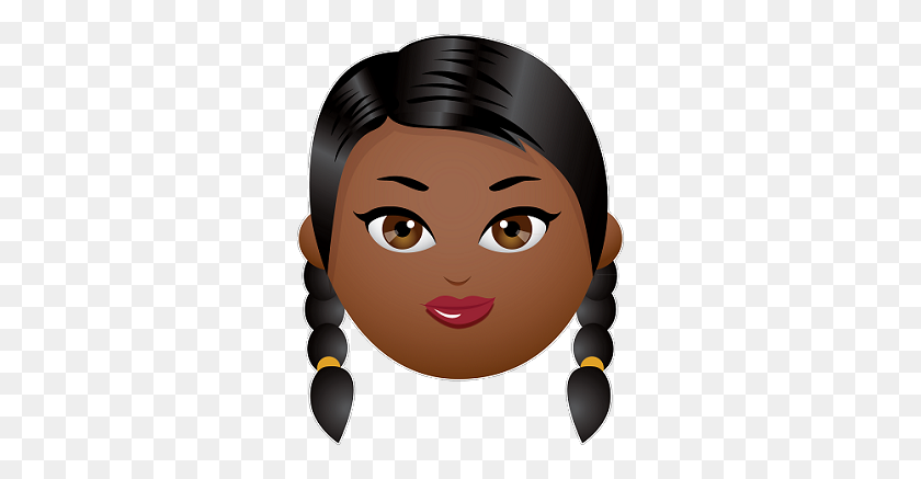 300x377 Girl With Braids Emoji Sticker! Find Great New Emojis - Girl Emoji Clipart