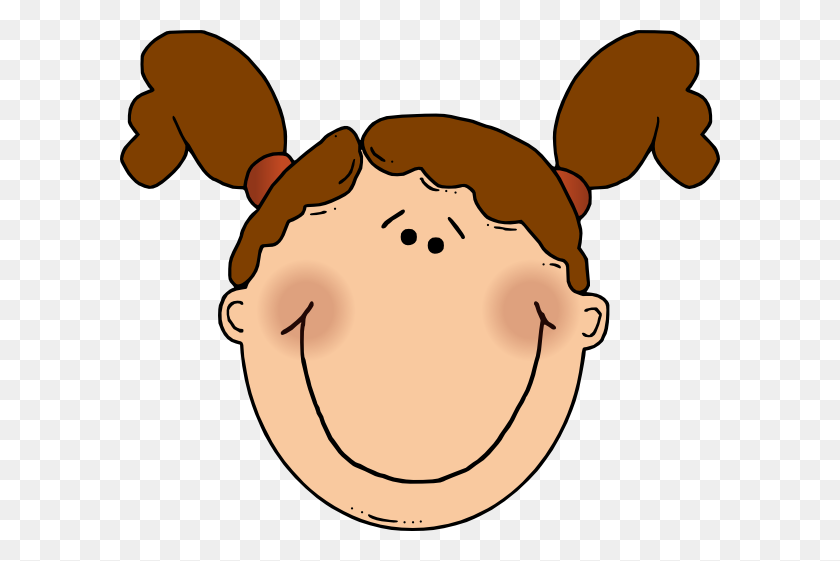 600x501 Girl With Brown Hair Clip Art - Girl With Brown Hair Clipart