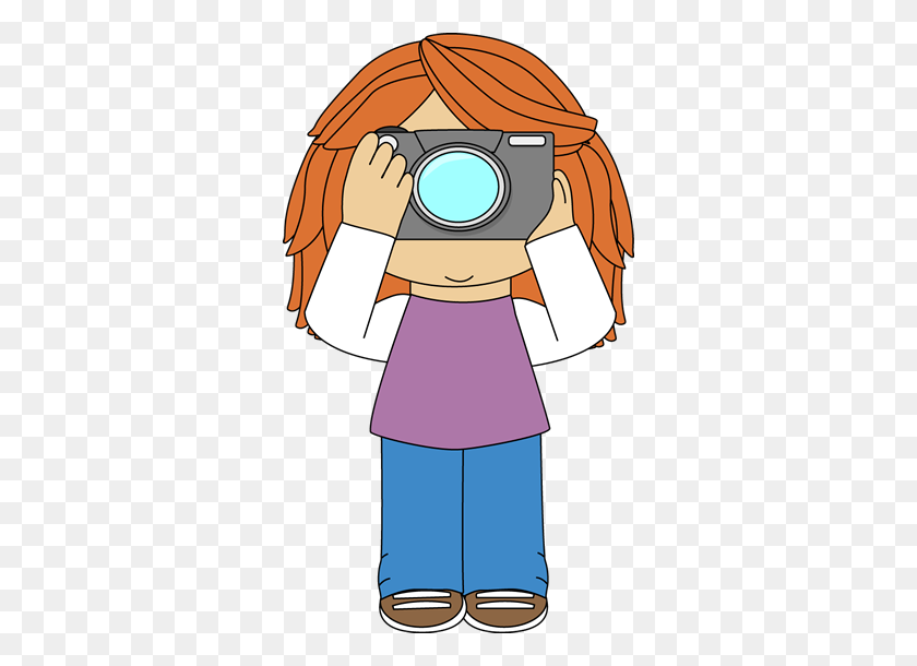 322x550 Girl With Camera Clipart - Cute Camera Clipart