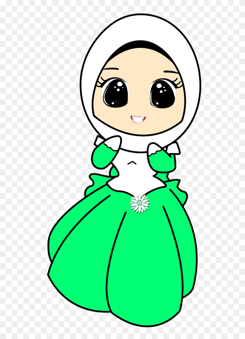 560x1100 Girl With Hijab Clip Art Clipart Collection - Muslim Clipart