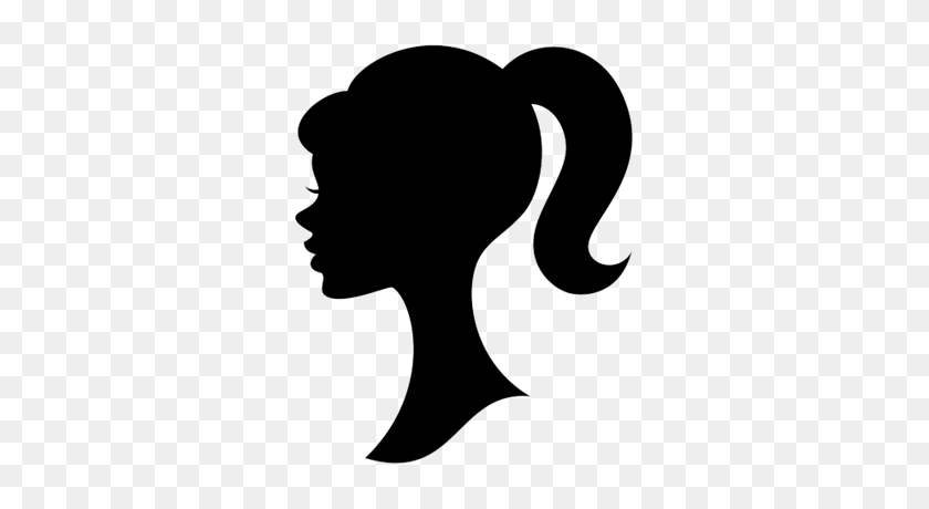 400x400 Girl With Ponytail Transparent Png - Girl Silhouette PNG