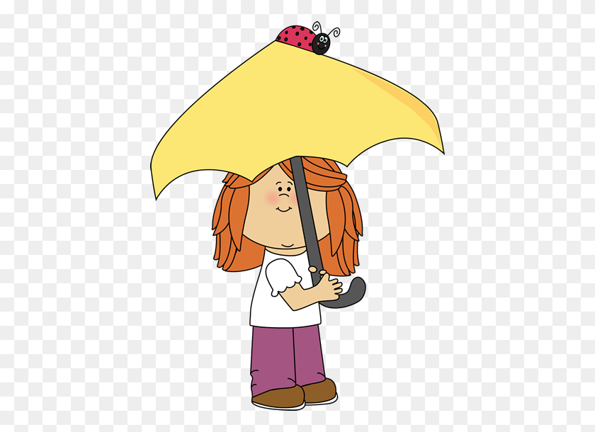 416x550 Girl With Umbrella Clipart Clip Art Images - Umbrella Black And White Clipart