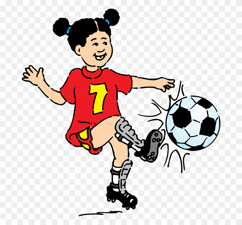 690x720 Girls Football Clipart - Kids Soccer Clipart