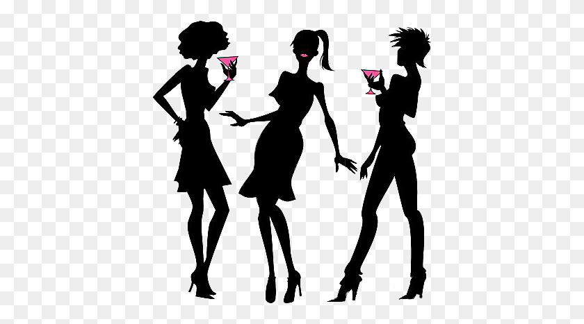 400x407 Girls Night Out Silhouette - Girls Night Out Clipart