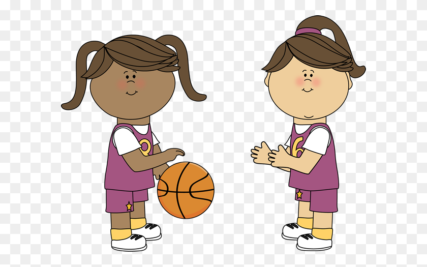 600x465 Девочки Играют В Баскетбол Materiais Pa Atividades - Pe Class Clipart