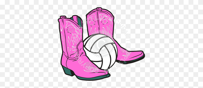 361x306 Girls Volleyball Cowboy Boots - Girls Volleyball Clipart