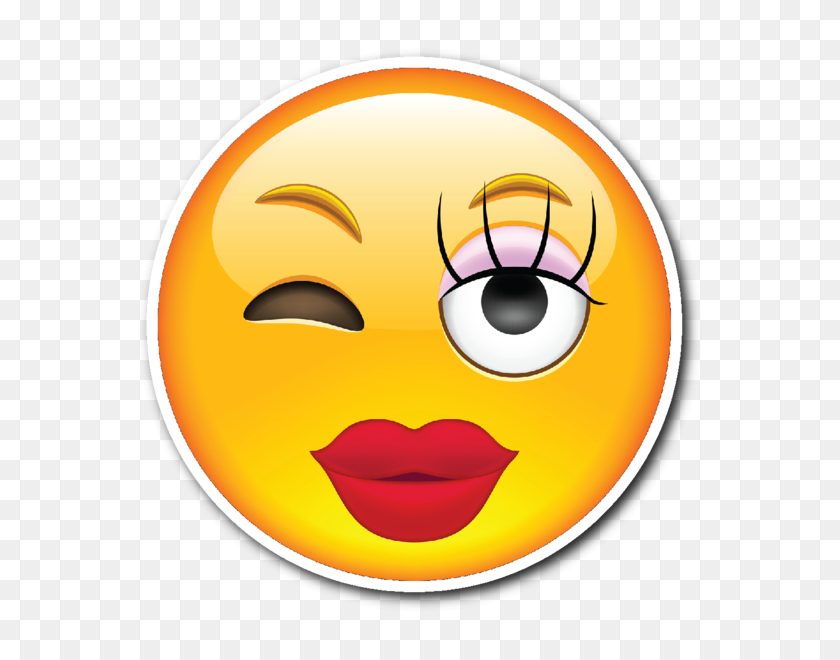 600x600 Girly Smiley Face Emoji Vinyl Die Cut Sticker J S Graphics - Emoji Clipart Transparent