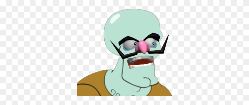 321x295 Give Squidward A Face - Handsome Squidward PNG