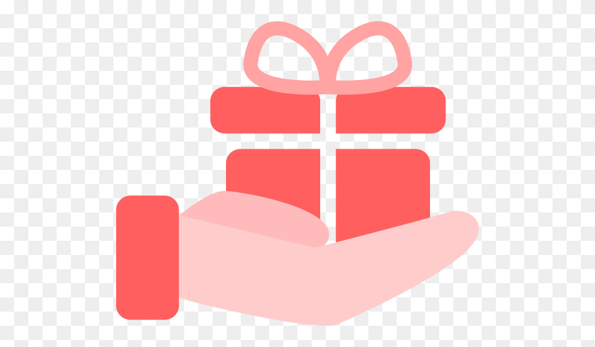 512x430 Giving Gifts, Giving, Hand Icon With Png And Vector Format - Gift Giving Clipart