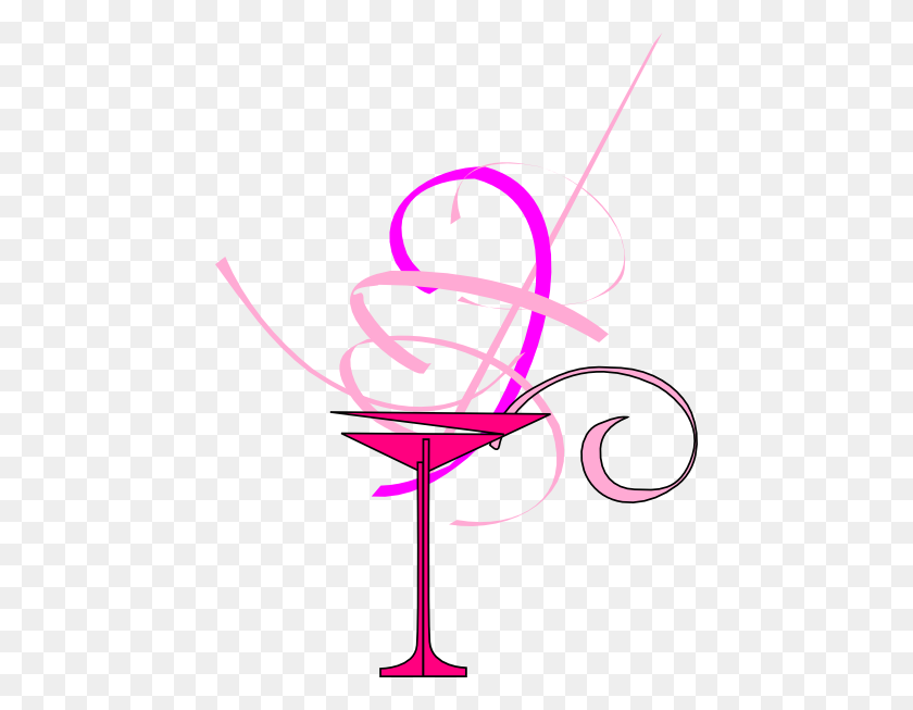 444x593 Glass Clipart Pink Glass - Wine Clipart PNG
