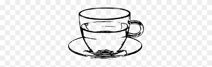 300x206 Glass Cup With Saucer Line Art Png Clip Arts For Web - Glass Clipart Black And White