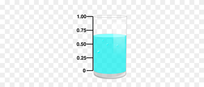 207x299 Glass Cup With Water And Decimal Percent Markings Clip Art - Glass Of Water Clipart