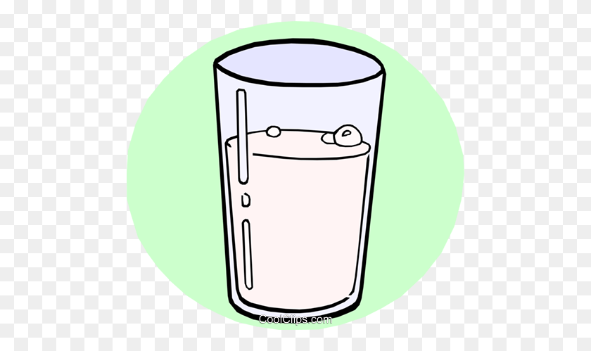 480x439 Glass Of Milk Royalty Free Vector Clip Art Illustration - Milk Clipart