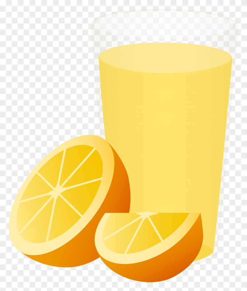 4348x5191 Glass Of Orange Juice With Sliced Fruit - Orange Clipart
