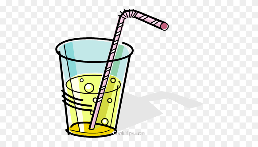480x420 Glass Of Soda With A Straw Royalty Free Vector Clip Art - Soda Clipart