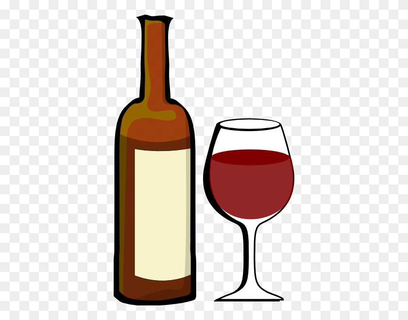 372x599 Copa De Vino Con Botella De Vino Clipart - Botella De Vino Clipart