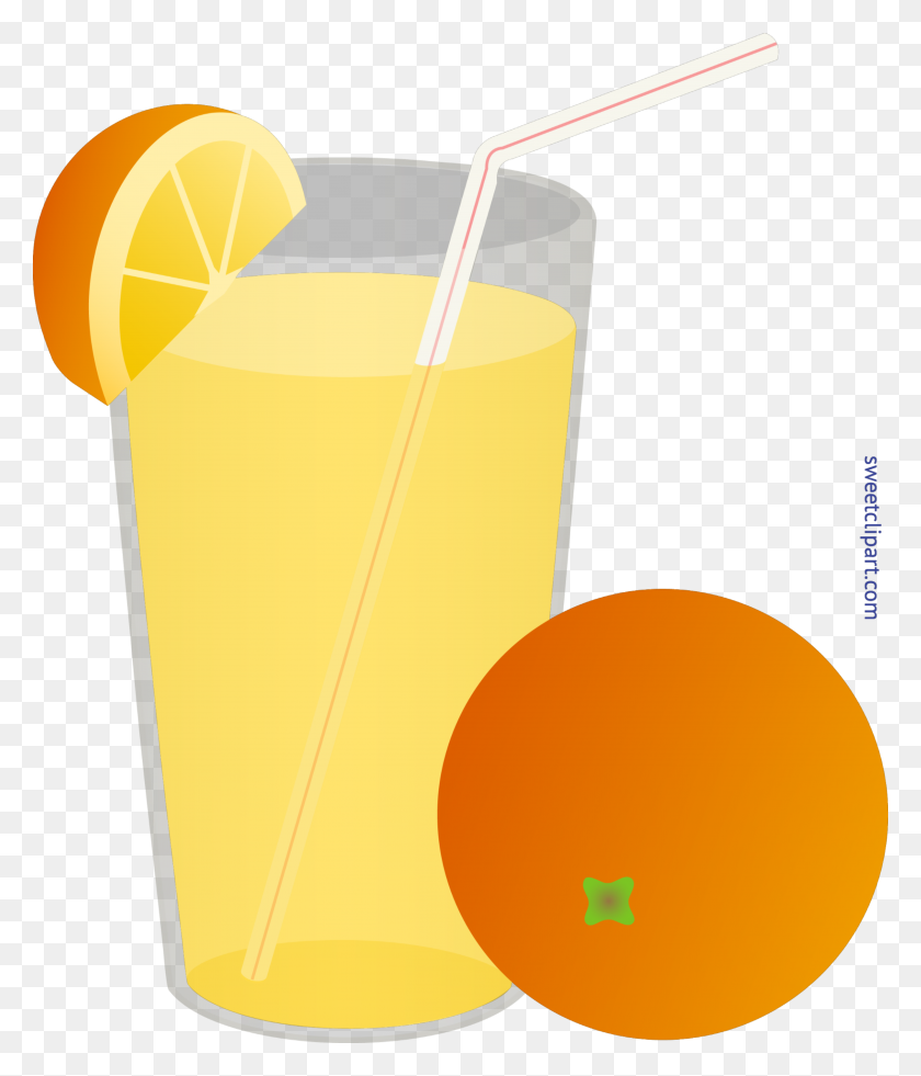 4766x5628 Glass Orange Juice Straw Whole Wedge Clip Art - Tumbler Clipart