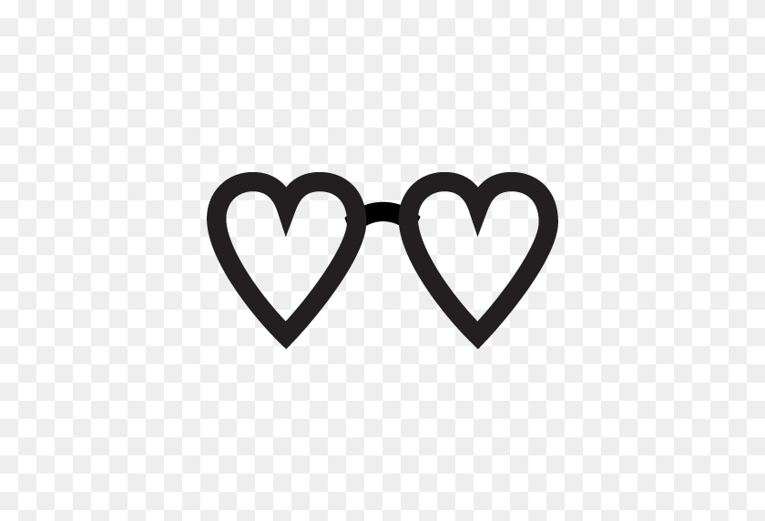 512x512 Glasses Clipart Heart Glass - Black Sunglasses Clipart