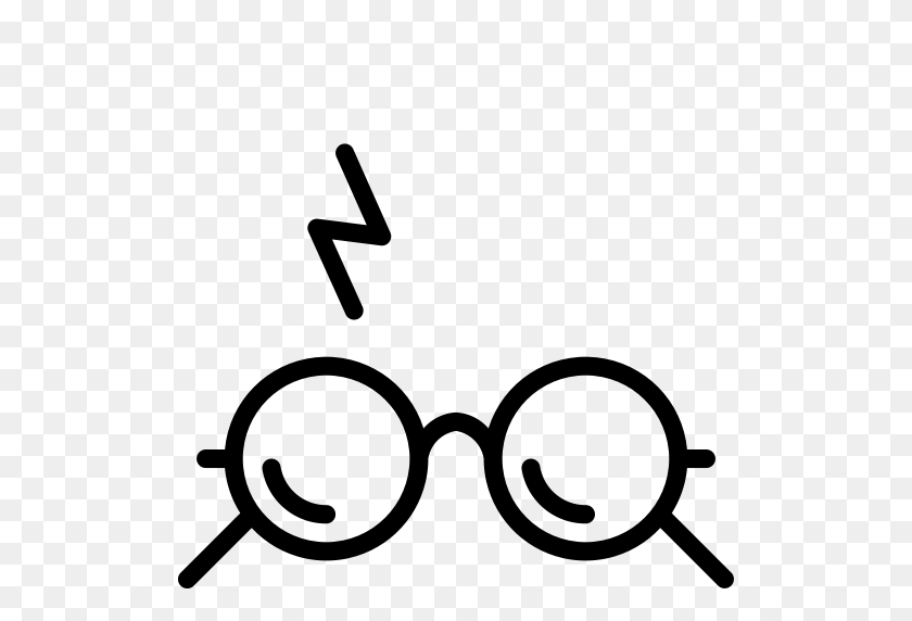 512x512 Glasses, Harry, Outline, Potter, Scar Icon - Scar PNG