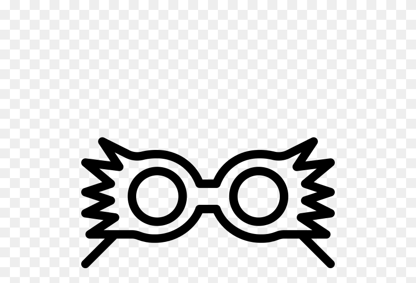 512x512 Glasses, Harry, Outline, Potter, Spectrespecs Icon - Harry Potter Glasses And Scar Clipart