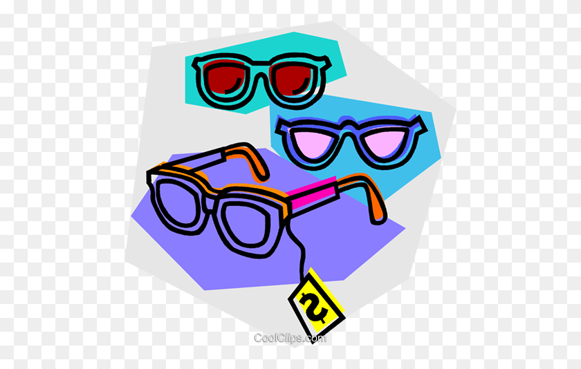 480x474 Glasses On Sale Royalty Free Vector Clip Art Illustration - Cool Sunglasses Clipart