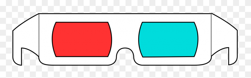1280x332 Gafas Rojo Cian - Gafas 3D Png