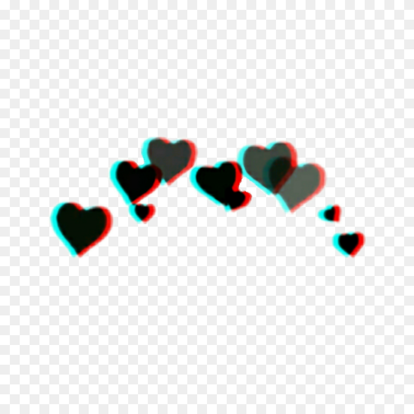 1024x1024 Glitch Glitchy Heart Hearts Crown Tumblr - Anime Heart PNG
