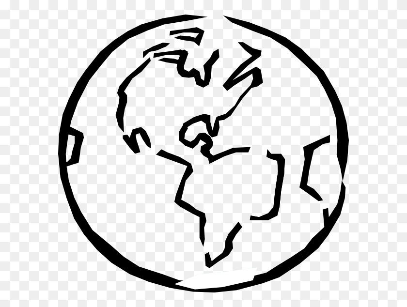 600x574 Глобус Черно-Белые Картинки Земли - Глобус Клипарт
