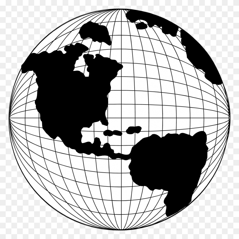 958x955 Globe Free Stock Photo Illustration Of A Globe With A Map - America Map Clipart