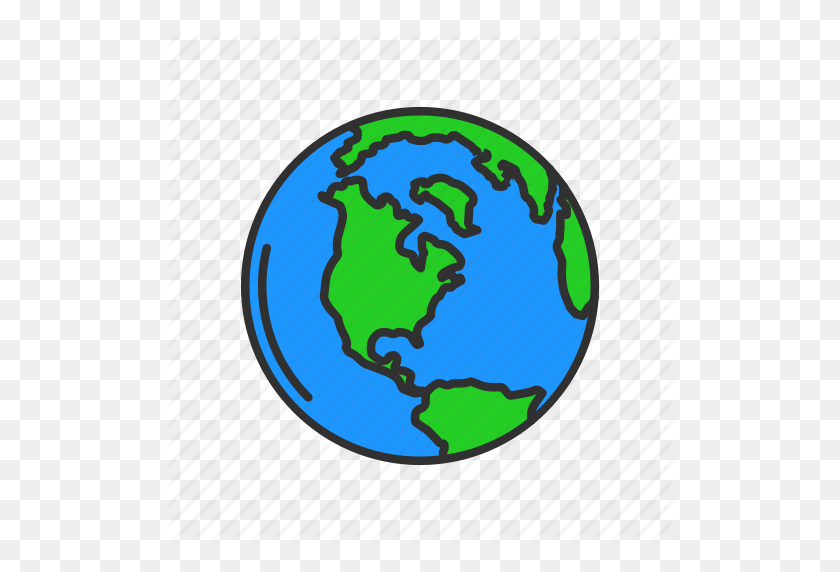 512x512 Globe, Map, North America, World Icon - North America PNG