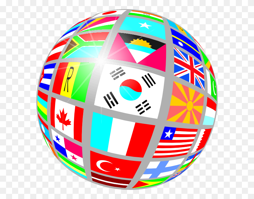 600x597 Globe Of Flags Clip Arts Download - Globe Clipart PNG