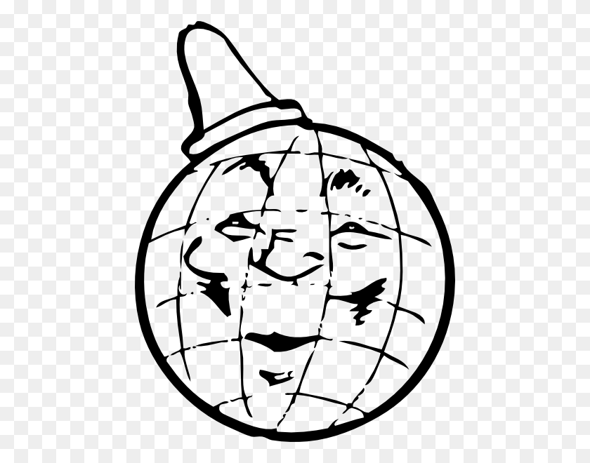 456x600 Globe With Hat Clip Art Free Vector - Globe Black And White Clipart