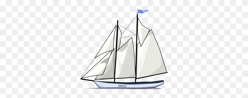 298x273 Glory Sailboat Clip Art - Yacht Clipart Black And White