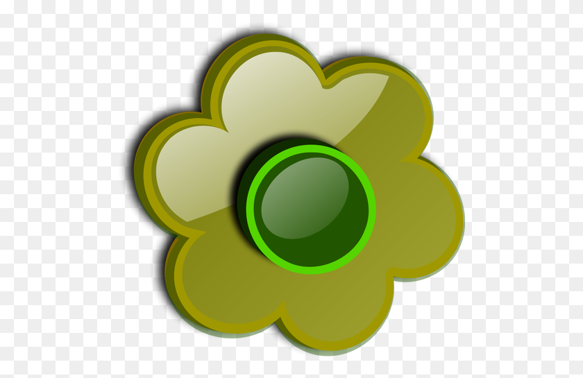 500x485 Глянцевый Зеленый Цветок Векторные Картинки - Светящийся Клипарт