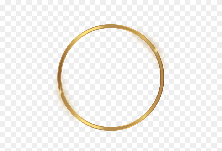 512x512 Glossy Circle Golden Frame - Gold Circle PNG